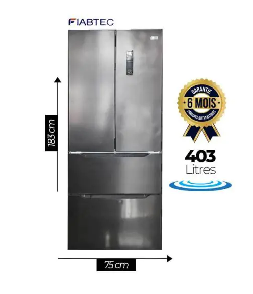 Refrigerateur Americaine - FIABTEC multi portes - FTMDS-515NF - No frost - 403 litres - Garantie 6 mois