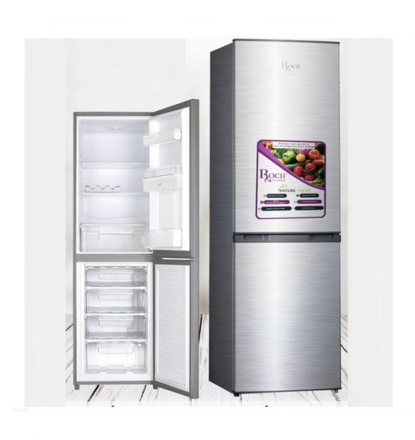 réfrigérateur ROCH COMBINE 4 Tiroirs 260L RFR-325DB-L-SILVER Garantie 06 mois